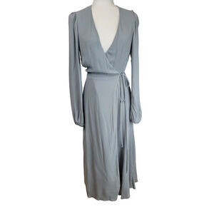 NWT Reformation Nicole Wrap Midi Dress in Dove Gray AS IS